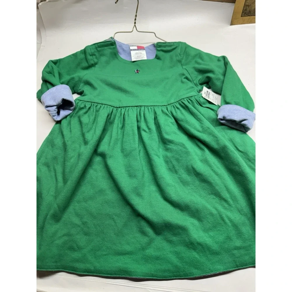 Tommy Hilfiger Baby Reversible Dress Green Blue Long Sleeve 12-18 MOS